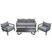 4-Piece Outdoor Steel Sofa Set for 4, Waterproof, Anti-Rust & UV-Resistant.