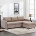 Brown 3+1 pc Linen Modular Sectional Sofa Set with Customizable Design