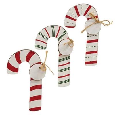 Wooden Candy Cane Clip 3 Asstd. - 3.5” high and 2” wide