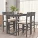 Counter Height 5-Piece Dining Table Set with 1 Rectangular Dining Table and 4 Dining Chairs