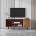 Modern 53" TV Stand with 1 Storage and 2 Shelves Cabinet, Entertainment Center TV Cabinet with 4 Solid Wood Legs for Living Room