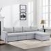 Light Grey 4+1 pc Linen Modular Sectional Sofa Set with Flexible Arrangement