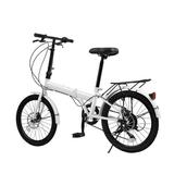 Aiqidi 20 7-Speed Folding Bike for Adult Teenager High Carbon Steel Frame Dual Disc Brakes Height Adjustable Foldable Bicycle