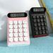 Retro Calculator Mechanical Keyboard Portable Computer 10 Digit LCD Display Financial Office Calculator-Pink