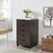 Rolling Storage Chest 9-Drawer Office Storage Cabinet by Naomi Home -Color: Espresso Size: 5 Drawer