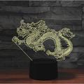 3D Night lamp 3D lamp 3D Illusion Night Lights 3D Airplane Optical Illusion Desk Lamp 7 Color USB Touch Switch Desk Night Light (Dragon)