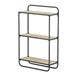 Benjara BM302601 32 in. Black Curved Iron Frame & Three Fir Wood Shelves Shelving Unit Brown