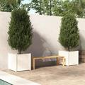 Anself Garden Planters 2 pcs White 23.6 x23.6 x23.6 Solid Wood Pine