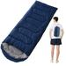 Rectangular sleeping bag emergency sleeping bag adult outdoor spring and autumn adult men and women thickened warm portable camping single product(Navy Blue)