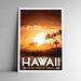 Hawai i Vintage Travel Poster / Postcard WPA Style Retro Hawaii Palm Trees