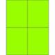 4 1/4 X 5 1/2 Fluorescent Green Shipping Address Labels For Laser & Inkjet Printers Permanent Adhesive 8 1/2 X 11 Sheet 4 Labels Per Sheet 100