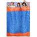 [Pack of 2] 3 People Sleeping Bag for Adult Kids Lightweight Water Resistant Camping Cotton Liner Cold Warm Weather Indoor Outdoor Use 3 Season with Sack for Spri