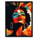 Modern African Art Multi-Coloured Bright Bold Abstract Art Print Framed Poster Wall Decor 12x16 inch