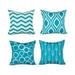 WANYNG Pillow Case Satin Pillowcases Standard Set of 2 Fashion Geometric Pillow Case Sofa Car Waist Throw Cushion Cover Home Decor 4PCS Light blue