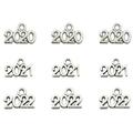 100 Pcs Antique Silver Number Jewelry Accessories 2020 2021 2022 Charms Year Letter Pendant for DIY Jewelry Accessory Making (Ra