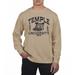 Men's Uscape Apparel Cream Temple Owls Pigment Dyed Fleece Crew Neck Sweatshirt