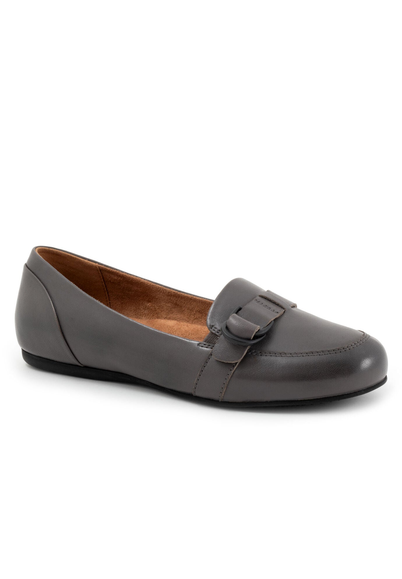 Wide Width Women's Serra Flat Mule by SoftWalk in Grey (Size 11 W)