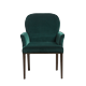 OKA, Stafford Velvet Dining Chair with Arms - Midnight Green, Dining Chairs, Wood