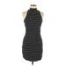 Express Casual Dress - Bodycon Turtleneck Sleeveless: Black Print Dresses - Women's Size Medium