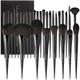 Docolor Makeup Brushes 30 Pieces Professional Makeup Brushes Set Premium Synthetic Hair Kabuki Face Blush Eyeshadow Eyeliner Foundation Powder Cosmetic Make Up Brushes Kit,Black Obsidian Series