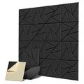 QWAMBVZE 16 Pcs Acoustic Panel Self Adhesive Soundproof Panel 12X12X0.4 Inch High Density Sound Panel for Home Studio, Office, 4