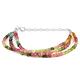 Watermelon Tourmaline Bracelet, 3-4MM Multi Tourmaline Micro Faceted Round Beads Bracelet, 3 Strand Bracelet, Friendship Bracelet