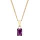 Old English Jewellers 9ct Gold Amethyst Emerald Cut Pendant Necklace + 18 inch 9ct Gold Chain UK Made