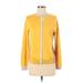 Lands' End Cardigan Sweater: Yellow Color Block Sweaters & Sweatshirts - Women's Size Small