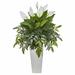 Bayou Breeze 20.75" Spathiphyllum Foliage Plant in Planter Silk/Ceramic/Plastic | 10"H x 10"W x 10"D | Wayfair C0915057C32E46859343FD5BCD4E10DF