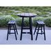 LuXeo Bailey-Cabo Round Counter (3-Piece Set) Wood/Plastic in Black | 42 H x 32 W x 32 D in | Outdoor Furniture | Wayfair 1660-BLK2-RDT