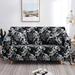 Boshen Spandex Stretch Printed Box Cushion Sofa Slipcover Polyester in Black/Gray | 40 H x 73 W x 90 D in | Wayfair 09TXS0010BFF