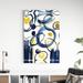 Wade Logan® Blue Yellow Abstract Watercolor II - Wrapped Canvas Painting Metal in Blue/White/Yellow | 48 H x 32 W x 1.25 D in | Wayfair