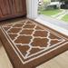 Winston Porter Menatac Non-Slip Floral Indoor/Outdoor Doormat Synthetics in Black/Brown | 35 H x 24 W x 0.39 D in | Wayfair