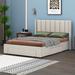 Latitude Run® Full Size Platform Bed w/ Drawer Upholstered/Linen in Brown | 42.9 H x 59.8 W x 78.7 D in | Wayfair 9D151ED93A14401AAAE5FA7544A56B8D