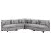 Brown/Gray Sectional - Wade Logan® Blydenburgh 5 - Piece Upholstered Sectional Polyester | 38 H x 117 W x 117 D in | Wayfair