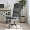 vidaXL Office Chair Grey and Black Mesh Fabric and Faux Leather