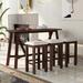 4 Piece Dining Bar Table Set with USB Ports & 3 Upholstered Bar Stools