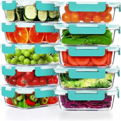 10 Pack 22 OZ Glass Meal Prep Containers