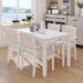 5 Piece Dining Table Set with 4 Arm Upholstered Wood Chairs, for Dinner Room, Kitchen, Dinette, Small Places