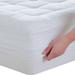 Quilted Mattress Pad – Fitted Elastic Protector, Cover Stretches up to 18 Inches Deep Pocket - Machine Washable Topper - White
