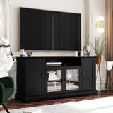 Classic TV Stand for TVs Up to 65" with Multiple Storage,Black Finish-29.9'' H x 18.9'' D x 59.8'' W - 60 in