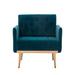 Velvet Accent Chair, Padded Seat Leisure Single Sofa Modern Living Room Arm Chairs with Rose Golden Feet