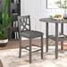 3 Piece Farmhouse Round Counter Height Dining Table Sets, w/Drop Leaf Table, 1 Shelf & 2 Cross Back Padded Chairs
