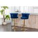 Swivel Bar Stools Set of 2 Adjustable Counter Height Chairs with Nail design Velvet Backrest and Metal Base, for Kitchen