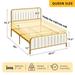 Moasis Platform Bed Frame Wooden Slats Mattress Foundation with Upholstered Tufted Headboard