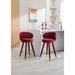 Kitchen Island Counter Height Bar Swivel Chairs Set of 2, Velvet Button Backrest Cafe Stools with Solid Wood Footrest