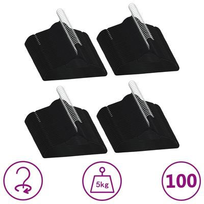 vidaXL 100 pcs Clothes Hanger Set Anti-slip Gray Velvet