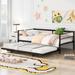 Metal Adjustable Trundle Twin Size Daybed with Pop Up Trundle - Convenient Space-Saving Solution