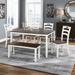 6 Piece Dining Table Set with Bench, Table Set with Waterproof Coat, Perfect for Families Elegant Appearance Dining Table Set