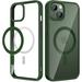 iPhone 13 / iPhone 14 Magnetic Case iPhone 13 Case with Built in Magnets Clear Hard PC Back Cover + Soft TPU Frame Slim Protective Bumper Case iPhone 13 & iPhone 14 6.1 - Alpine Green
